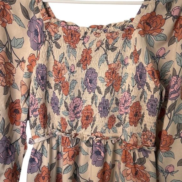 Hayden Women's Floral Midi Dress Long Sleeve Multicolor Size S - Picture 3 of 8